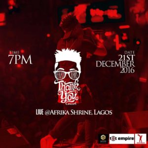 Reekado Banks Thank You Concert: December 21st @ Afrika Shrine